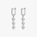 Elegant CZ Chain Drop Earrings