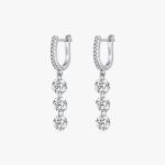 Elegant CZ Chain Drop Earrings