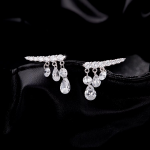 Dazzling Teardrop Climber Stud Earrings - Image 5