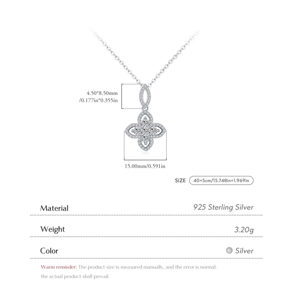 Four Leaf Clover Pendant Necklace - Image 5