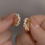 Pearl Twist Hoop Earrings - Image 4