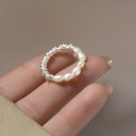 Adjustable Pearl & Silver Bead Ring - Image 4