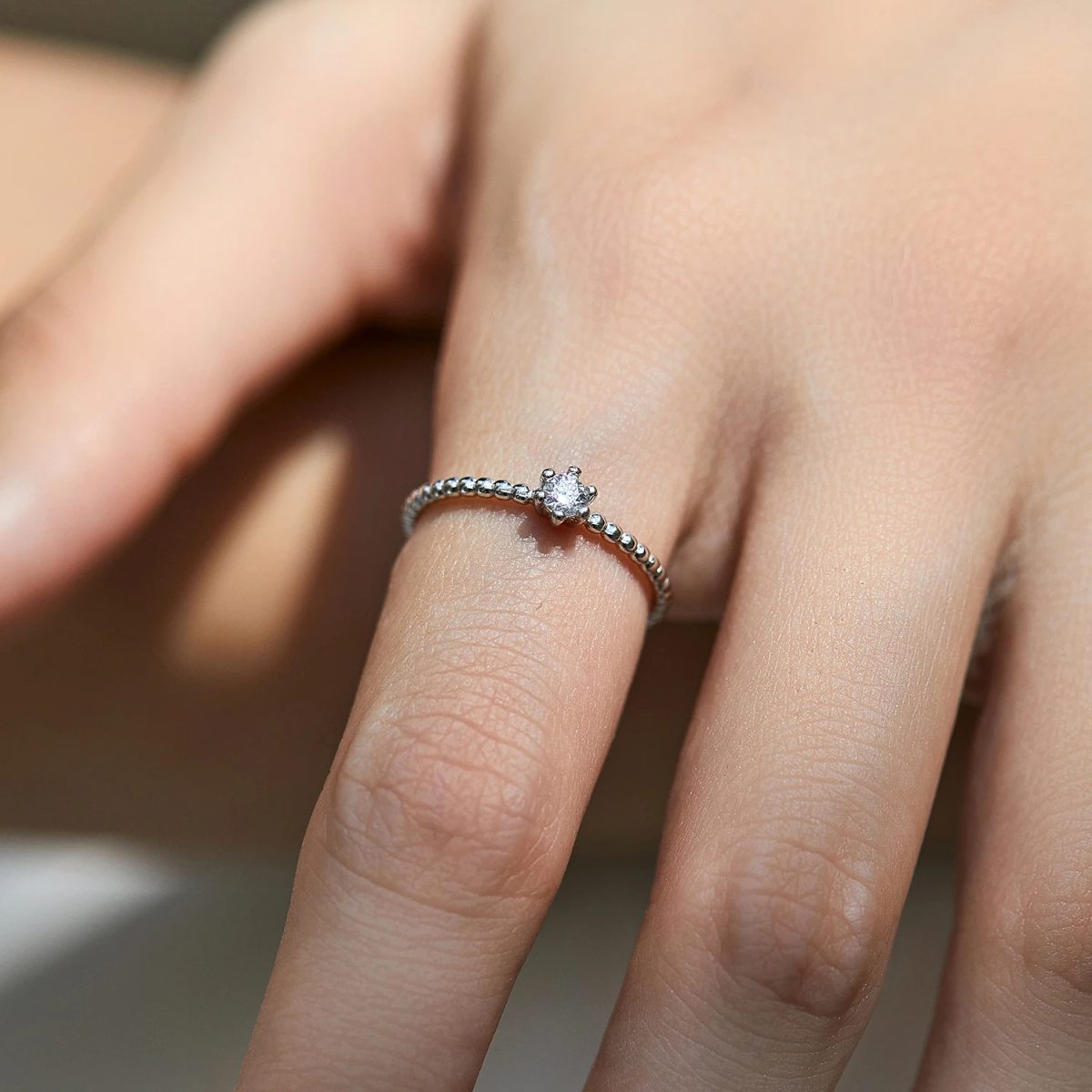 Minimalist Moissanite Solitaire Ring - Image 2
