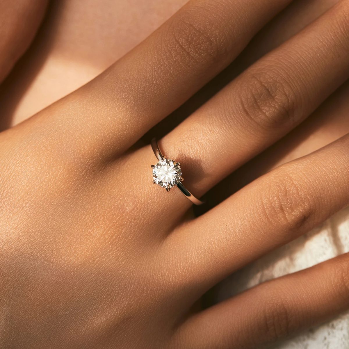 1 Carat Classic Moissanite Solitaire Ring - Image 2