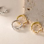 Pearl Twist Hoop Earrings - Image 5