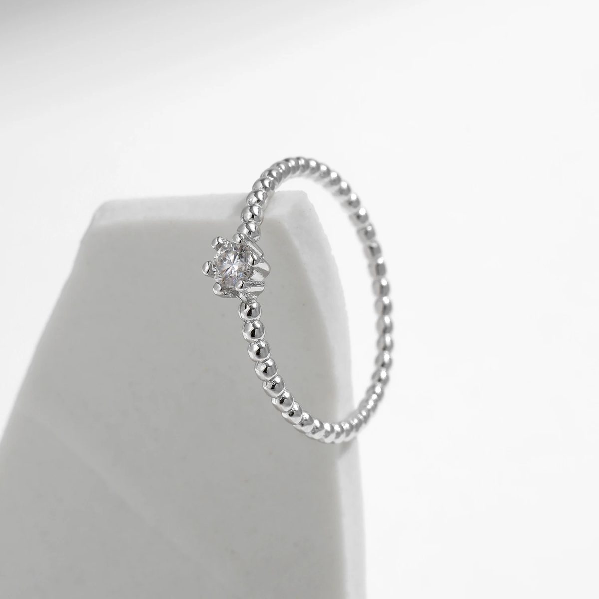 Minimalist Moissanite Solitaire Ring - Image 5