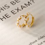 Pearl Twist Hoop Earrings - Image 7