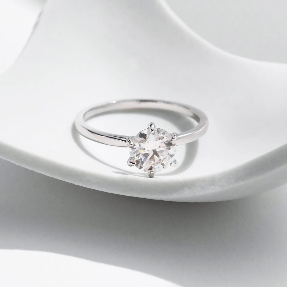 1 Carat Classic Moissanite Solitaire Ring - Image 5