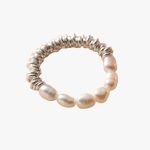 Adjustable Pearl & Silver Bead Ring
