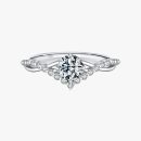 Moissanite Halo Crown Ring
