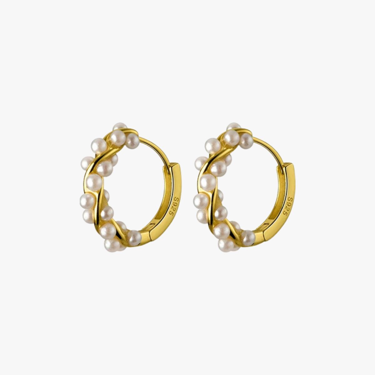Pearl Twist Hoop Earrings - Image 3