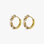 Pearl Twist Hoop Earrings - Image 3