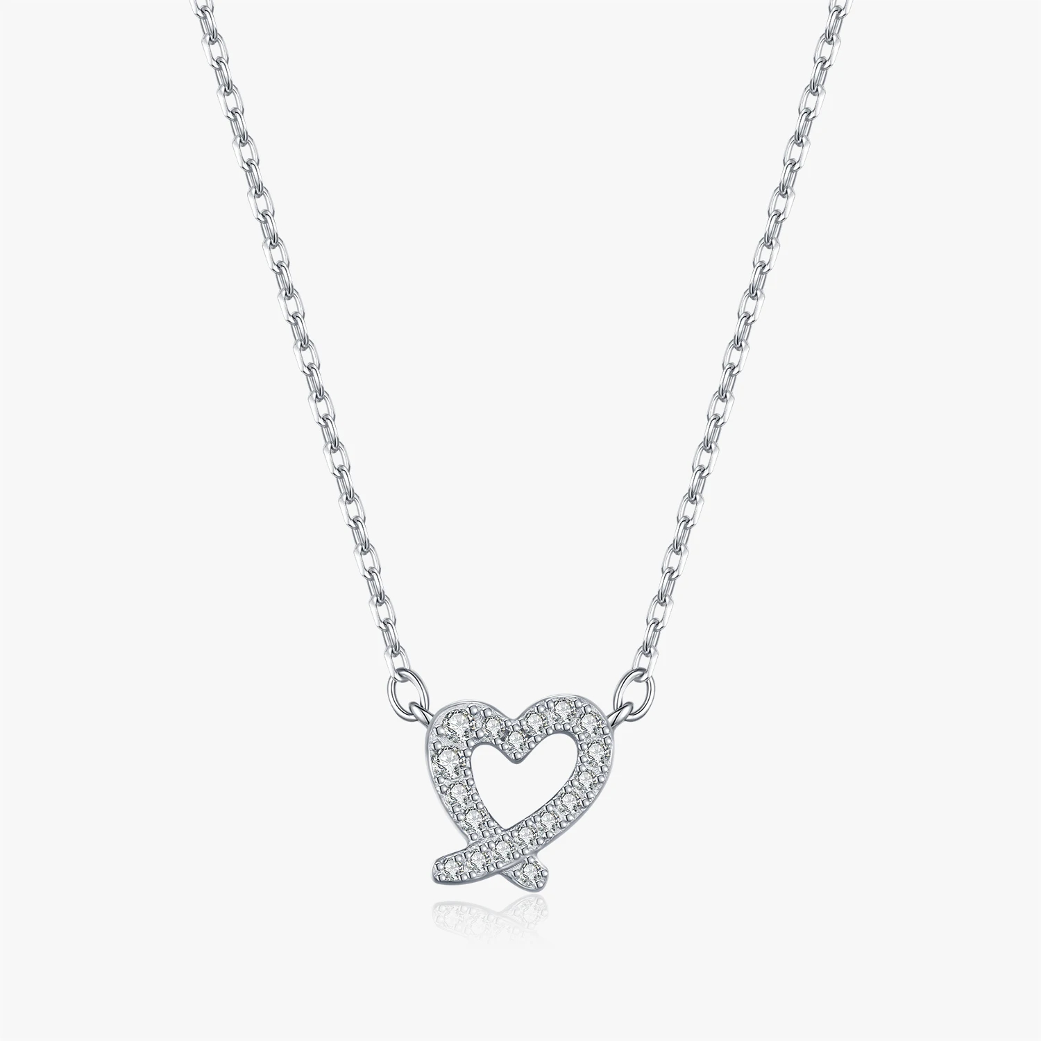 Sparkling Heart Outline Moissanite Necklace