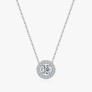 Round Halo Moissanite Pendant Necklace