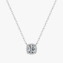 Cushion Halo Moissanite Pendant Necklace