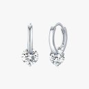 Solitaire Drop Hoop Moissanite Earrings