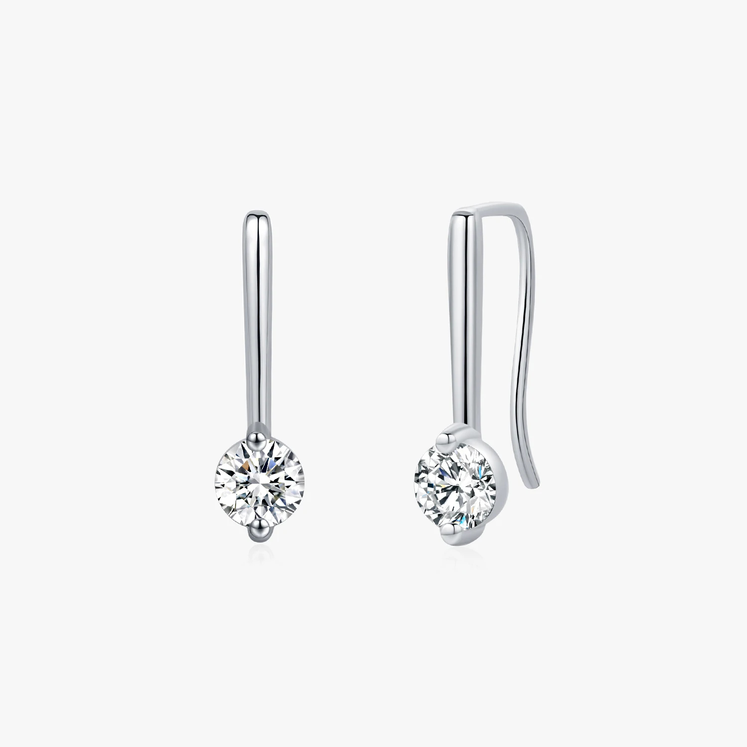 Solitaire Drop Moissanite Earrings