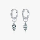 Marquise Drop Hoop Moissanite Earrings