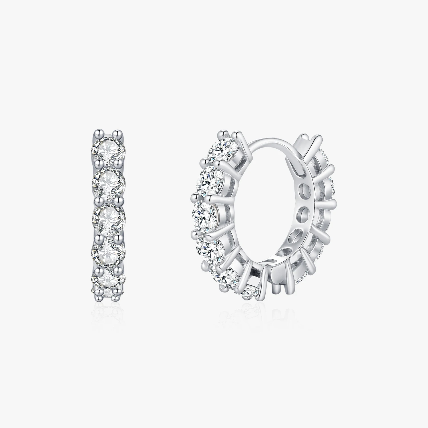 Full Pavé Hoop Moissanite Earrings