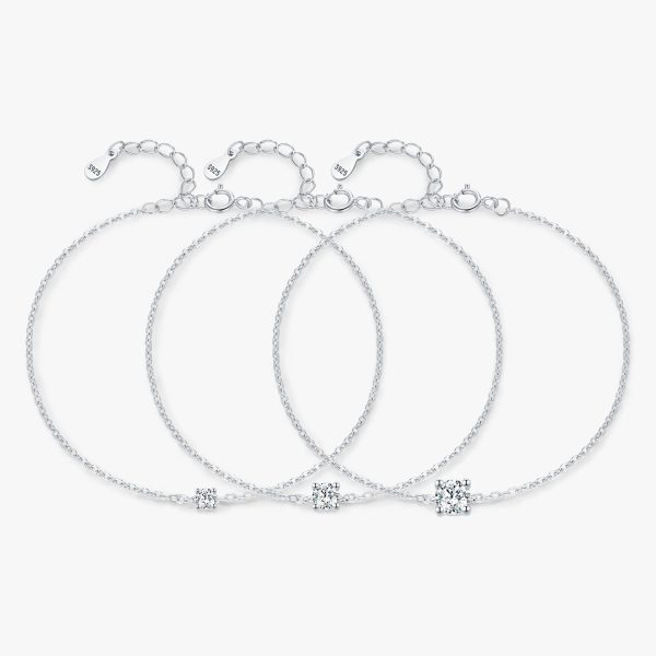 Classic Solitaire Moissanite Chain Bracelet