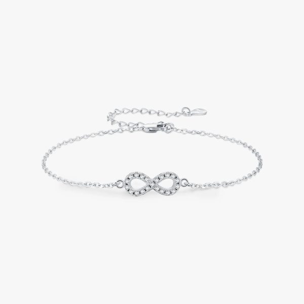 Sparkling Infinity Moissanite Chain Bracelet