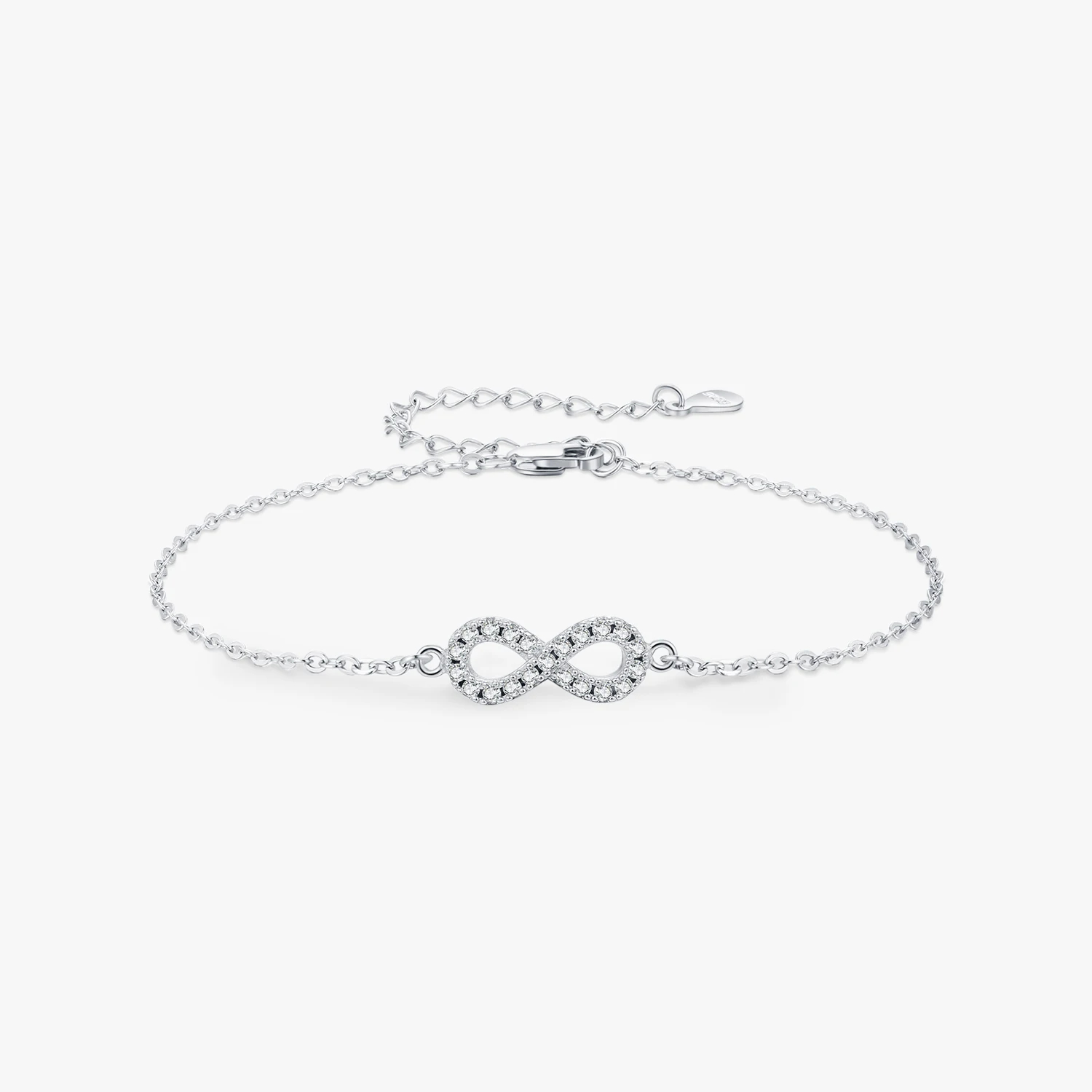 Sparkling Infinity Moissanite Chain Bracelet