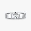 Ribbed Band Moissanite Solitaire Ring