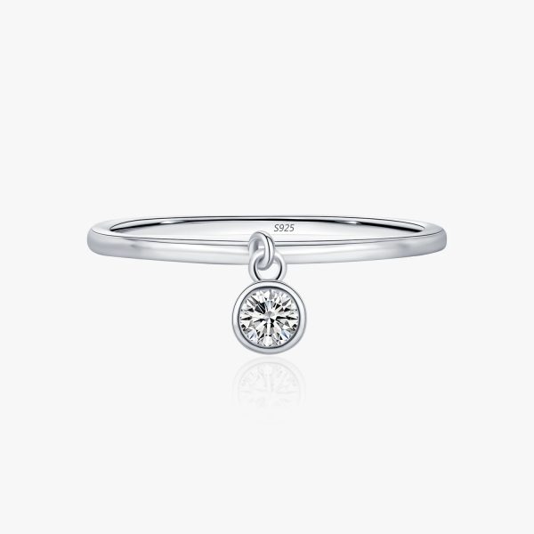 Floating Charm Moissanite Dangle Ring