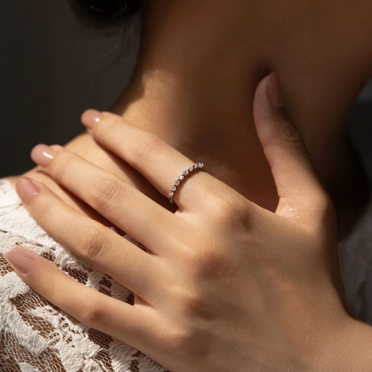 Moissanite Eternity Band Ring - Image 2