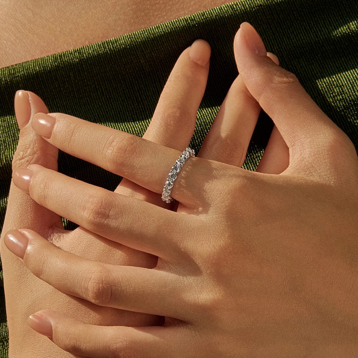 Moissanite Eternity Band Ring - Image 2