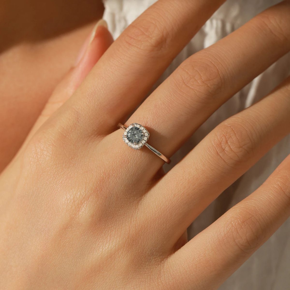 Elegant Moissanite Halo Ring - Image 2