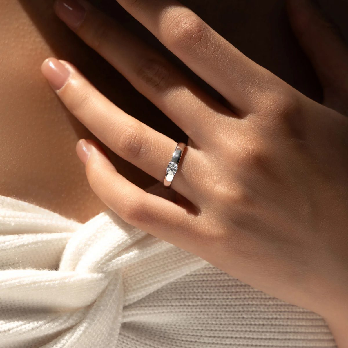 Minimalist Moissanite Solitaire Ring - Image 2