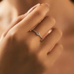 Beaded Band Moissanite Solitaire Ring - Image 2