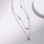 Layered Moissanite Pendant Necklace - Image 3