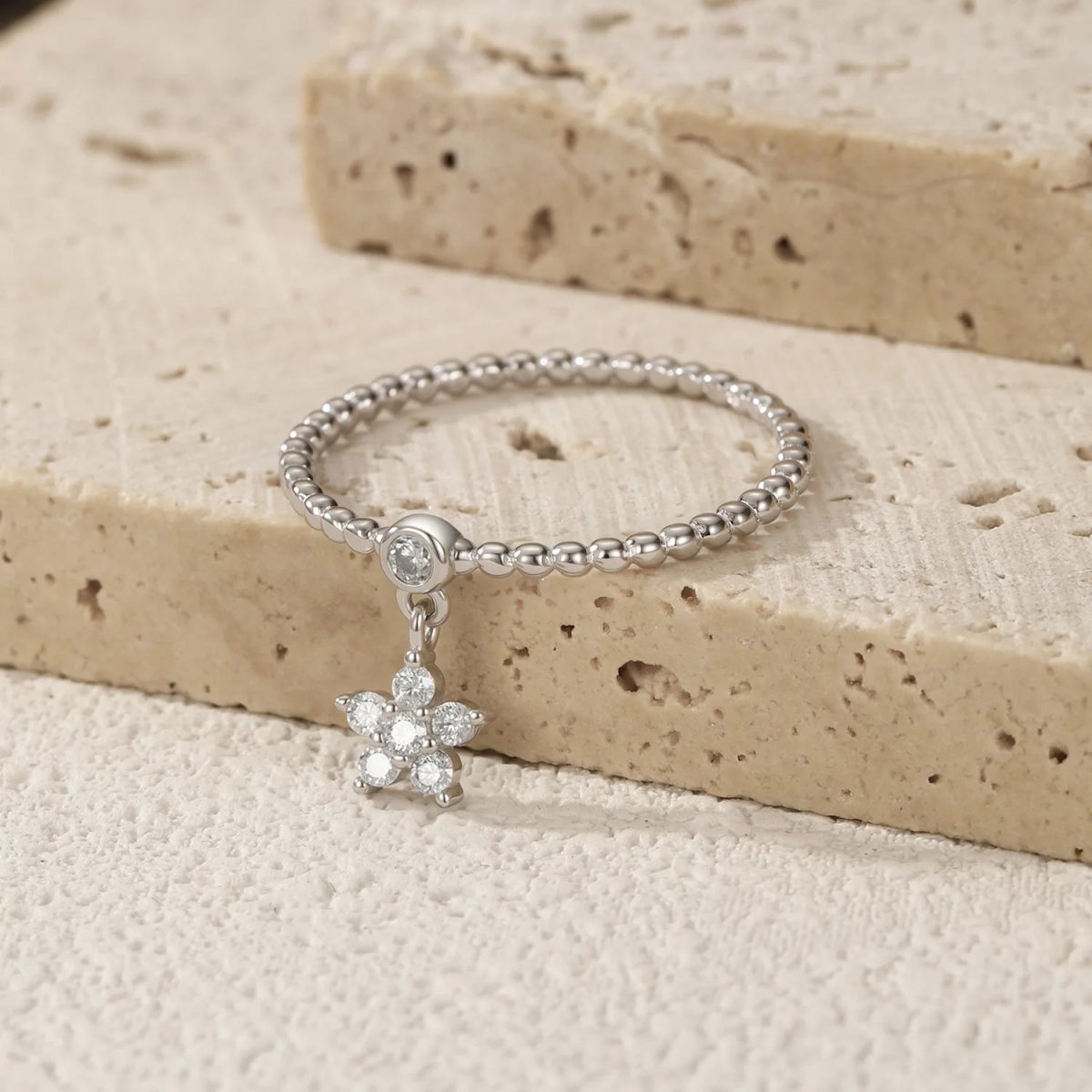 Moissanite Star Charm Dangle Ring - Image 3
