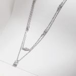 Layered Moissanite Pendant Necklace - Image 4