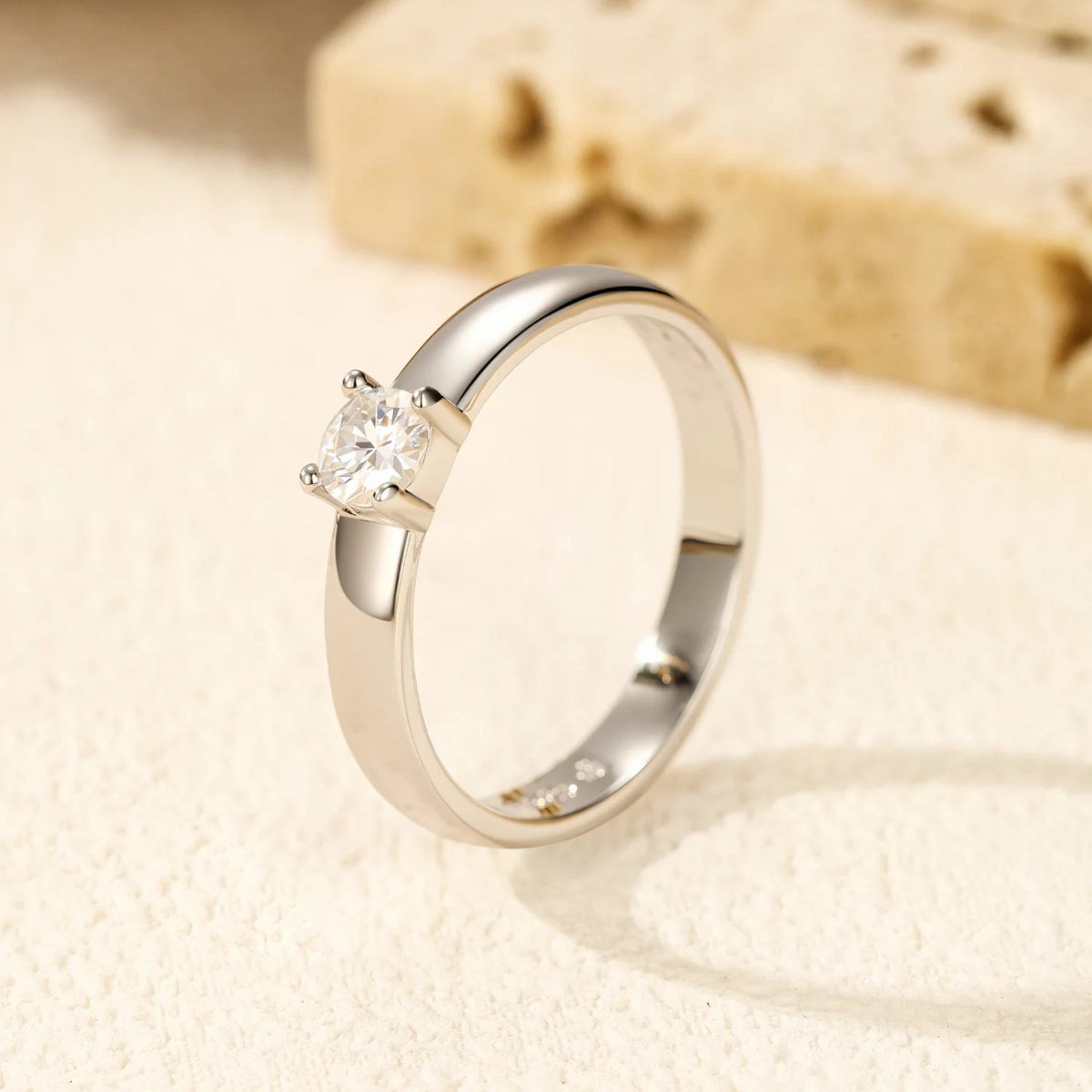 Minimalist Moissanite Solitaire Ring - Image 3
