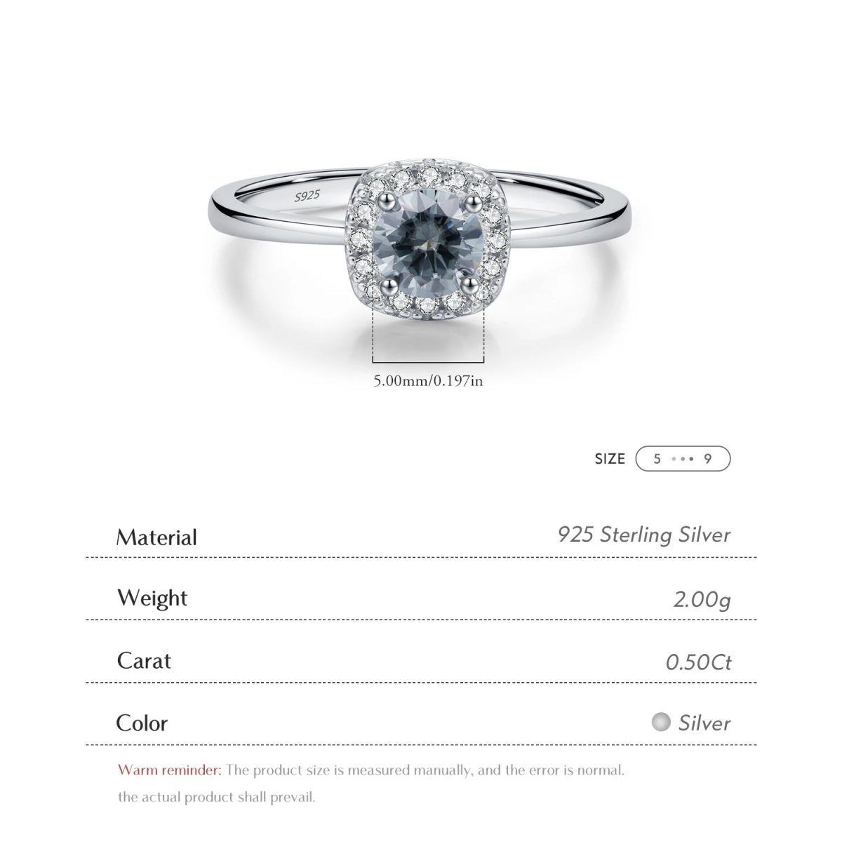 Elegant Moissanite Halo Ring - Image 6