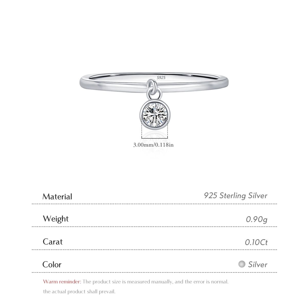 Floating Charm Moissanite Dangle Ring - Image 4