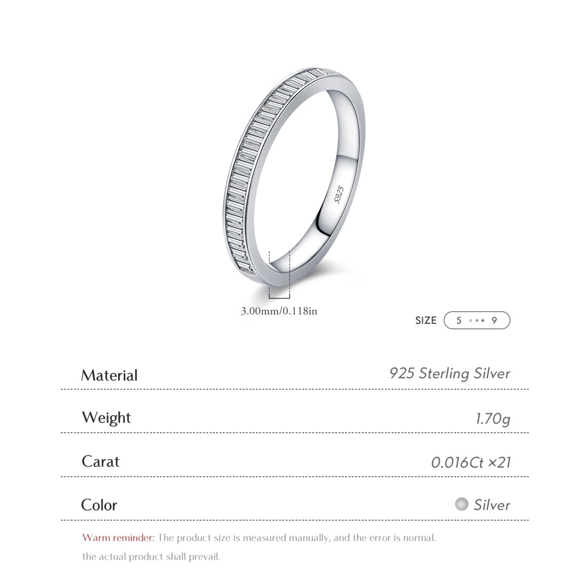 Baguette Cut Moissanite Eternity Ring - Image 5