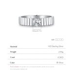 Ribbed Band Moissanite Solitaire Ring - Image 6