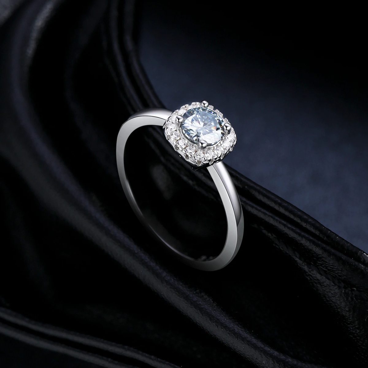Elegant Moissanite Halo Ring - Image 5