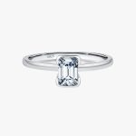 Emerald Cut Moissanite Solitaire Ring