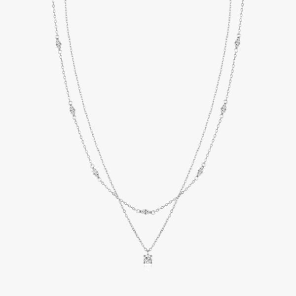 Layered Moissanite Pendant Necklace